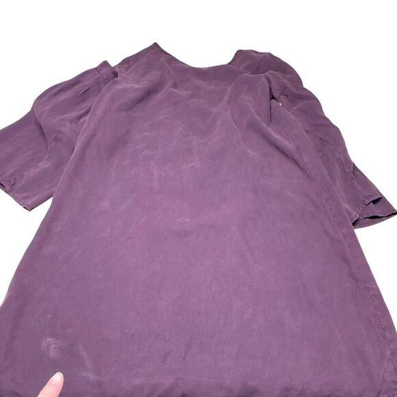 Anthropologie Cloth & Stone Tiffany Bell Sleeve Dress Burgundy Tie back M - Picture 12 of 12